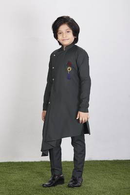 Kids Green Kurta Pant Set For Boys 2