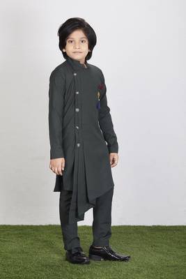 Kids Green Kurta Pant Set For Boys 3