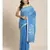 blue khadi hand woven saree with blouse