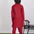 Kids Red Kurta Pyjama Set For Boys