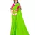 Green plain chiffon saree with blouse