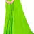 Green plain chiffon saree with blouse