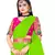 Green plain chiffon saree with blouse