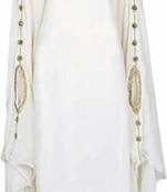 SALE !!  Moroccan Islamic Off-White Kaftan Beach Fancy Modern Floor Length Bell Sleeve For Women Dress