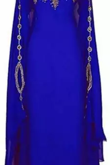 SALE !! Moroccan Islamic Royal Blue Kaftan Beach Fancy Modern Floor Length Bell Sleeve For Women Dress