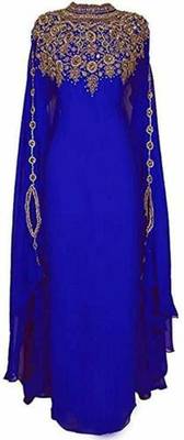 SALE !! Moroccan Islamic Royal Blue Kaftan Beach Fancy Modern Floor Length Bell Sleeve For Women Dress 3