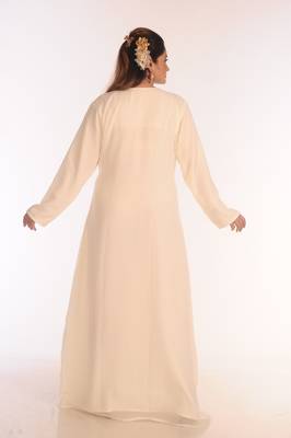 SALE !!  Moroccan Islamic Off-White Kaftan Beach Fancy Modern Floor Length Bell Sleeve For Women Dress 5