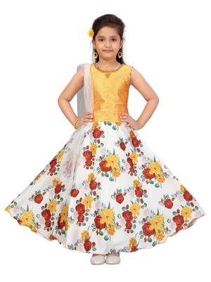 Multicolor printed silk stitched lehenga 1