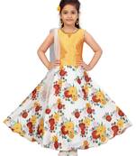 Multicolor printed silk stitched lehenga