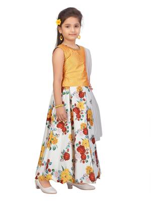 Multicolor printed silk stitched lehenga 2