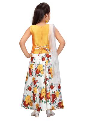 Multicolor printed silk stitched lehenga 3