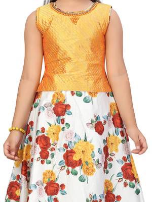 Multicolor printed silk stitched lehenga 4