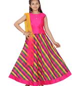 Multicolor self design cotton stitched lehenga