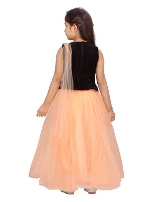Peach sequins net stitched lehenga 3
