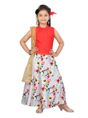 Grey plain silk stitched lehenga 1