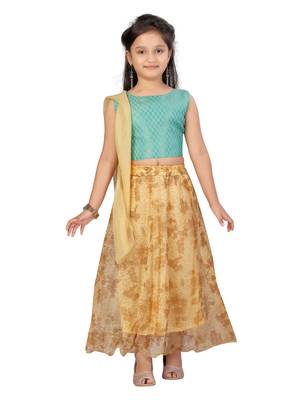 Fawn self design net stitched lehenga 1