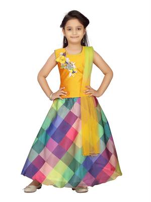 Multicolor patch cotton stitched lehenga 1