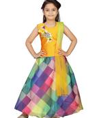 Multicolor patch cotton stitched lehenga