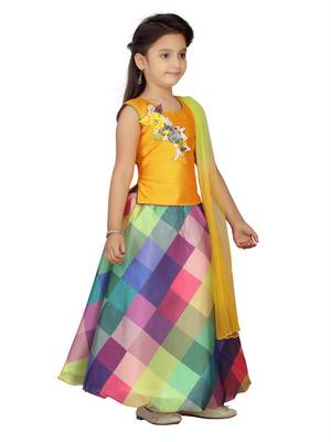 Multicolor patch cotton stitched lehenga 2