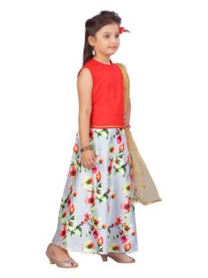 Grey plain silk stitched lehenga 4