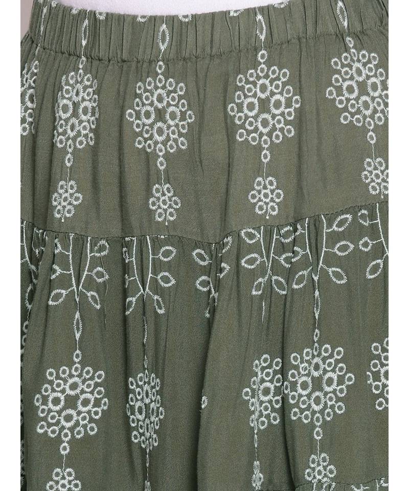 Hazzy Daisy binge Schifly Emb skirt for women