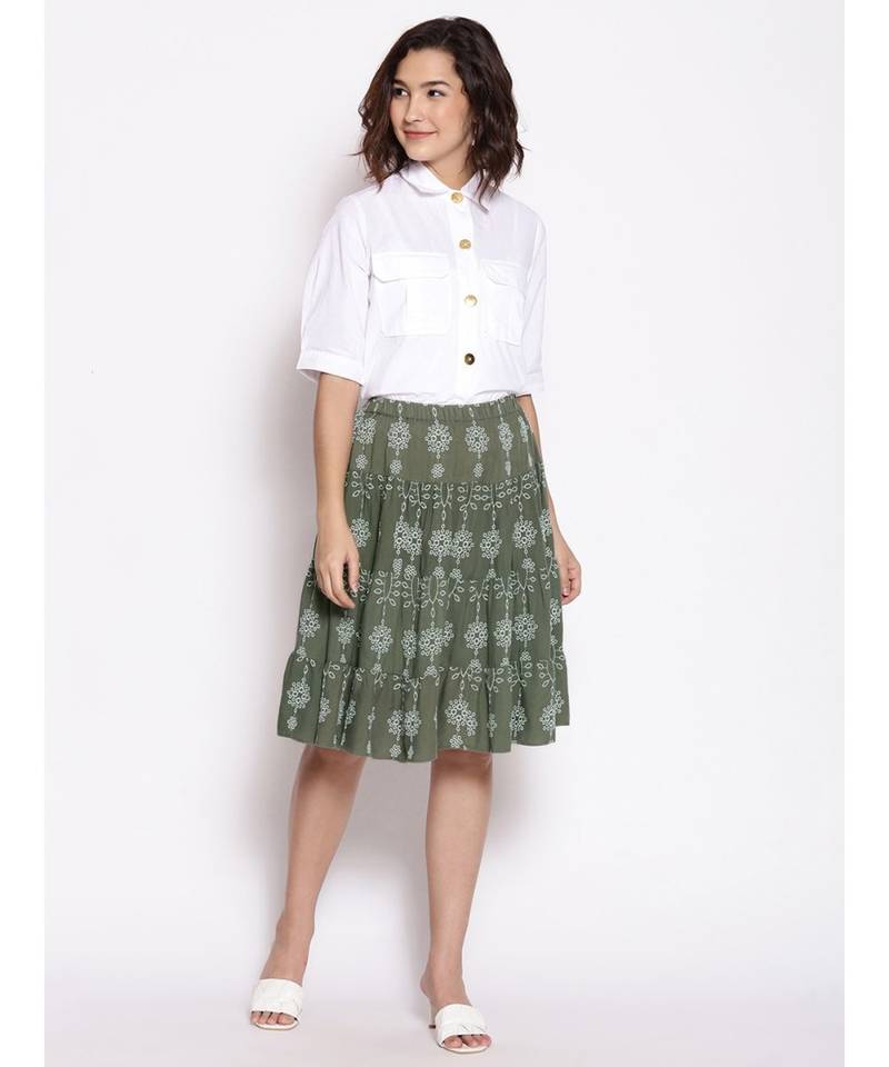 Hazzy Daisy binge Schifly Emb skirt for women