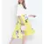 Gloden glash beauty yellow pleated women skirt
