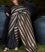 Black woven silk saree with blouse