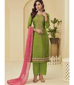 Olive Santoon semi stitched embroidered top & bottom with dupatta