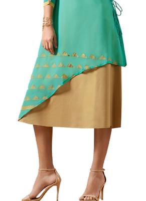 Green woven georgette ethnic-kurtis 3