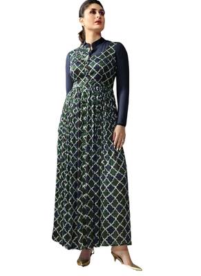 Green embroidered crepe ethnic-kurtis 1