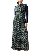 Green embroidered crepe ethnic-kurtis