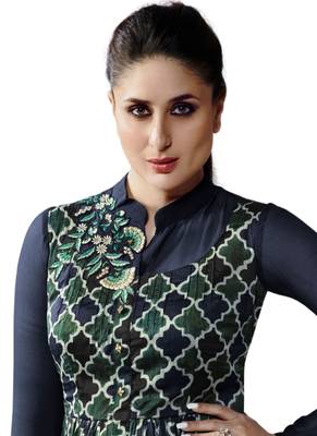 Green embroidered crepe ethnic-kurtis 2
