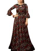 Black printed cotton poly ethnic-kurtis