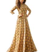 Beige printed cotton poly ethnic-kurtis