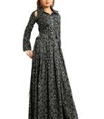 Grey printed cotton poly ethnic-kurtis