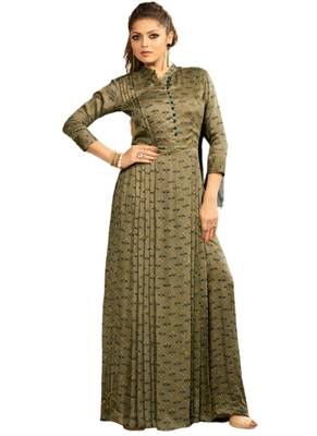 Green printed cotton poly ethnic-kurtis 1