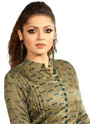 Green printed cotton poly ethnic-kurtis 2