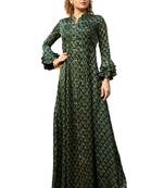 Green printed cotton poly ethnic-kurtis