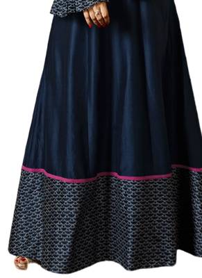 Blue embroidered cotton poly ethnic-kurtis 3