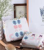 Payal Singhal White Ikat Star Print Canvas Small and Medium Size Vanity Kits (Set of 2)