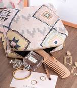 Payal Singhal Blush Mosaic Diamond Print Canvas Small Size Vanity Kit for Women & Men