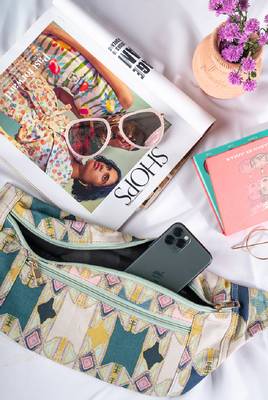 Payal Singhal Green Aztek Print Canvas Bumbag 1