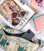 Payal Singhal Green Aztek Print Canvas Bumbag