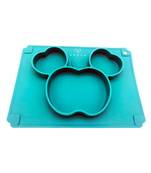 Silicone Grip Self Feeding Dish  Suction PlateBaby Toddler Plate  BPA Free  Microwave Dishwasher Safe Green