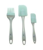3 Piece Mini Silicon Spatula Set  Heat Resistant & BPA Free  Mini  Spatula Pointed Spatula & Spreader (Green)