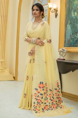 Teal woven south silk saree with blouse 1