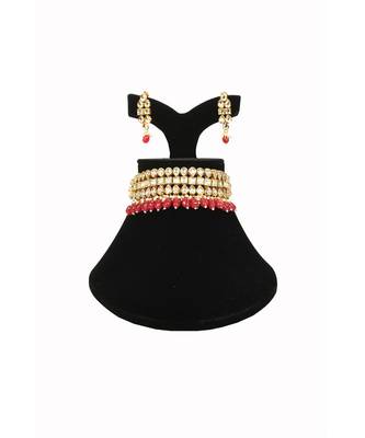 multicolor kundan Brass  choker Pair of Earring 1