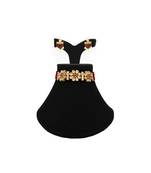 multicolor kundan Brass  choker Pair of Earring