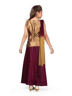 Purple plain silk stitched lehenga 3